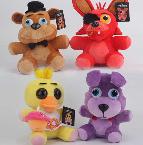 4pcs/lot Five Nights At Freddy's 4 FNAF Bonnie Foxy Freddy Fazbear Bear Plush Toys Doll 18cm 25 cm