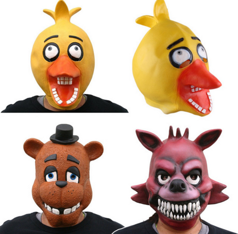 Game FNAF Mask Freddy Fazebear Chica Foxy Halloween Party Horror Props Full  Face Latex Masks Headgear - AliExpress