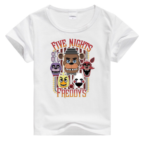 FNAF Five Nights At Freddy's Kid's Short Sleeve Shirt Large New!